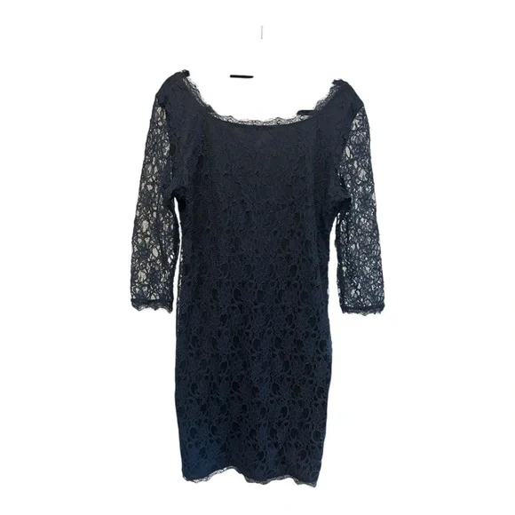 JOSEPH RIBKOFF NAVY BLUE LACE DRESS Size 16 - Picture 2 of 5